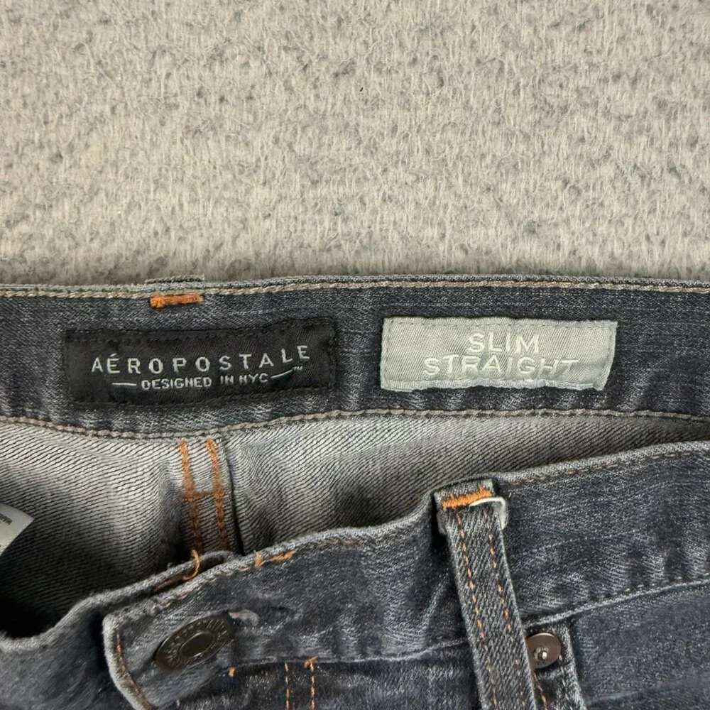 Aeropostale Slim Fit Straight Leg Jeans Men's 34x32 Modern‎ Faded Denim Pants